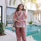 Mirror Work Salasa Kurta Pant Set with Batwa