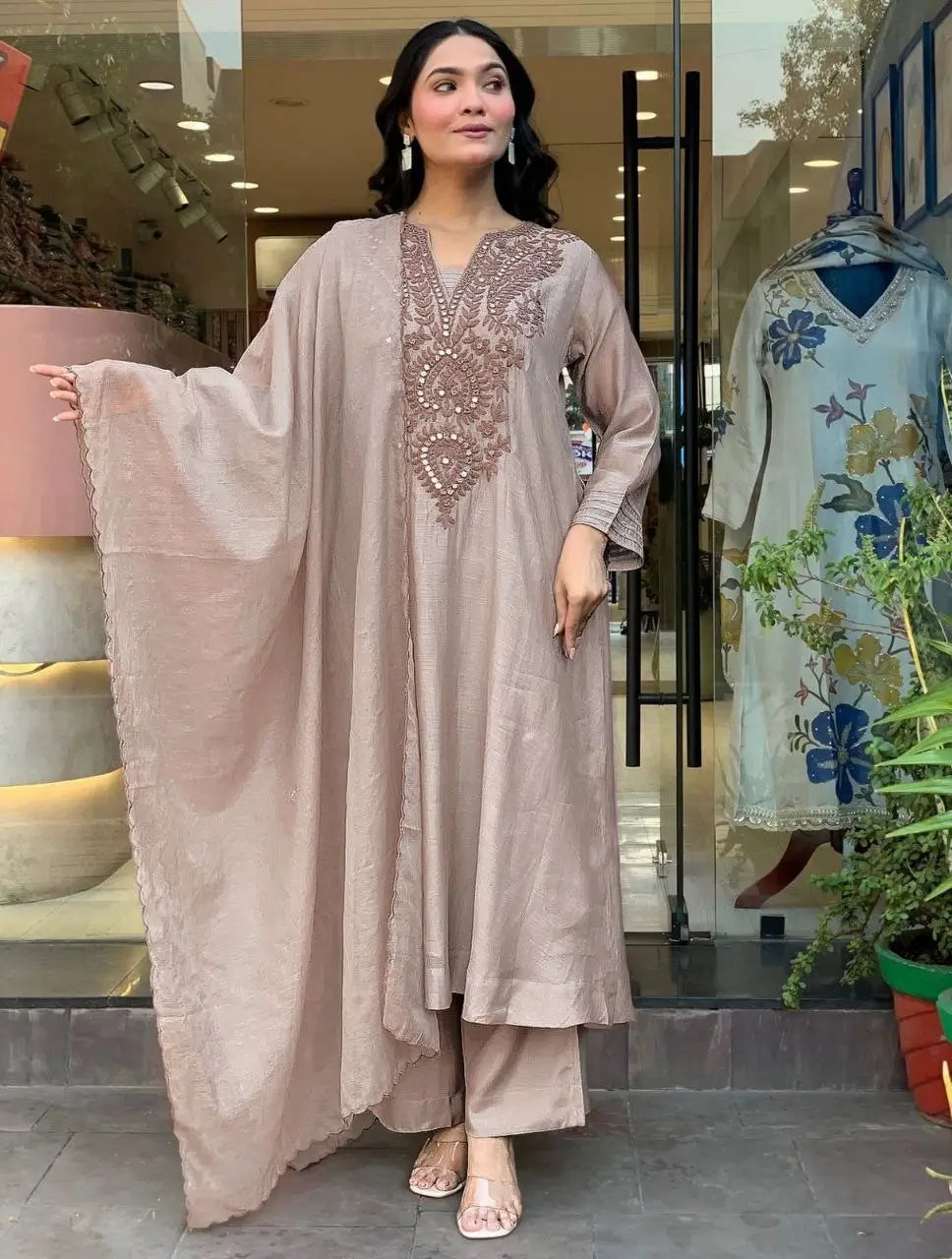 Mocha Paisley Anarkali Set