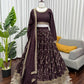 Mocha Royale Chinon Silk Thread and Sequin Lehenga Set