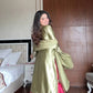 Moss Satin Embroidered Sharara Suit Set for Festive and Wedding Wear