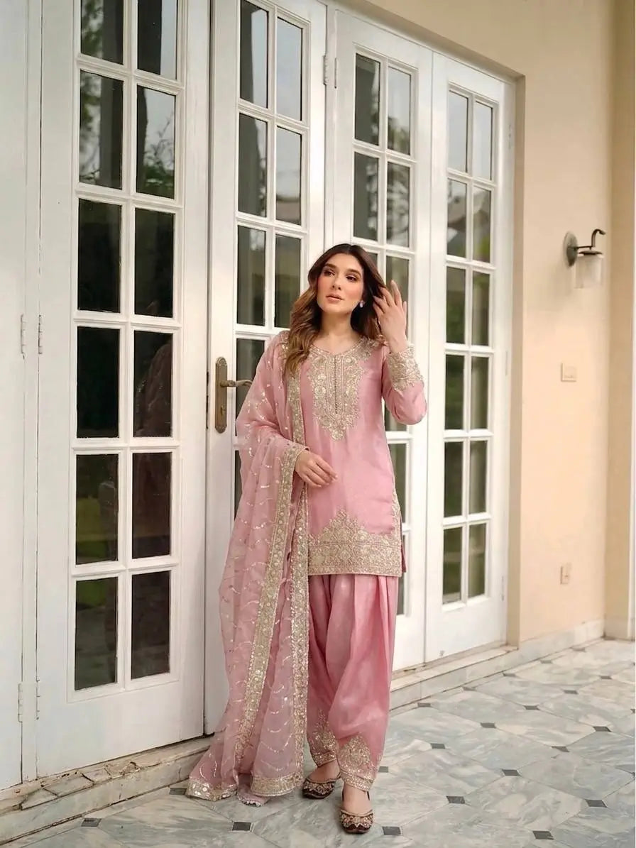 Moss Silk Kurta Farshi Palazzo Set