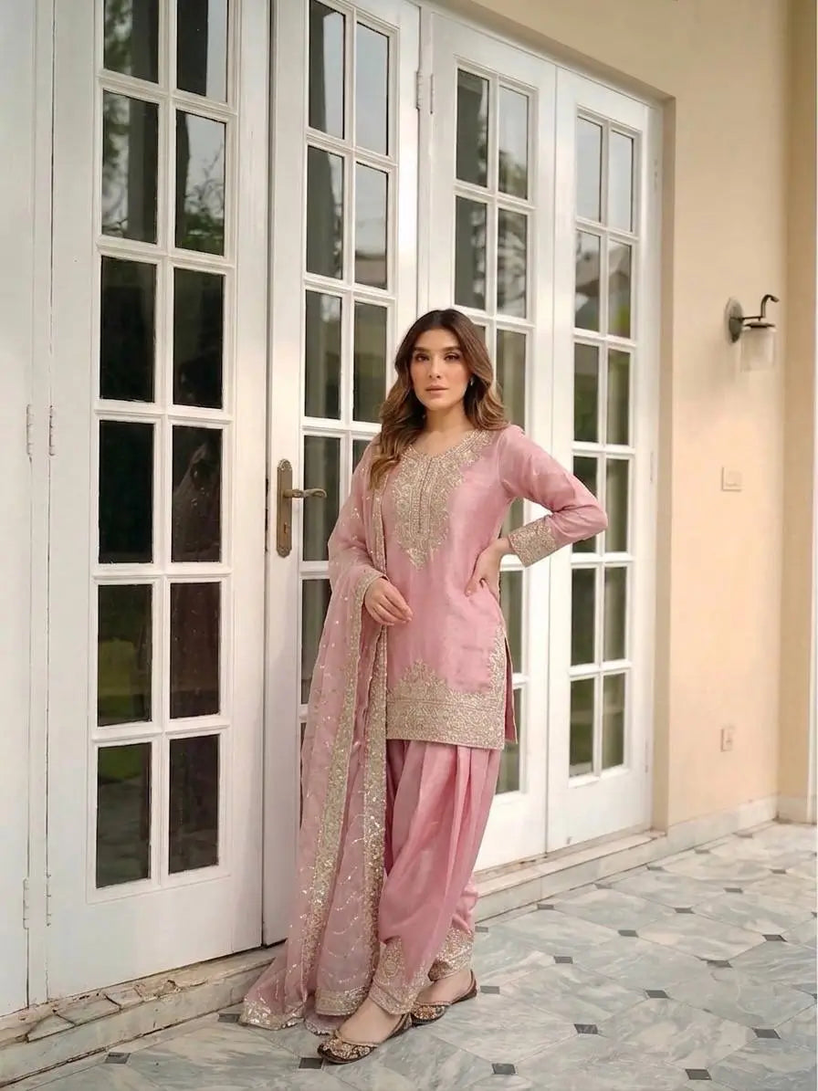 Moss Silk Kurta Farshi Palazzo Set
