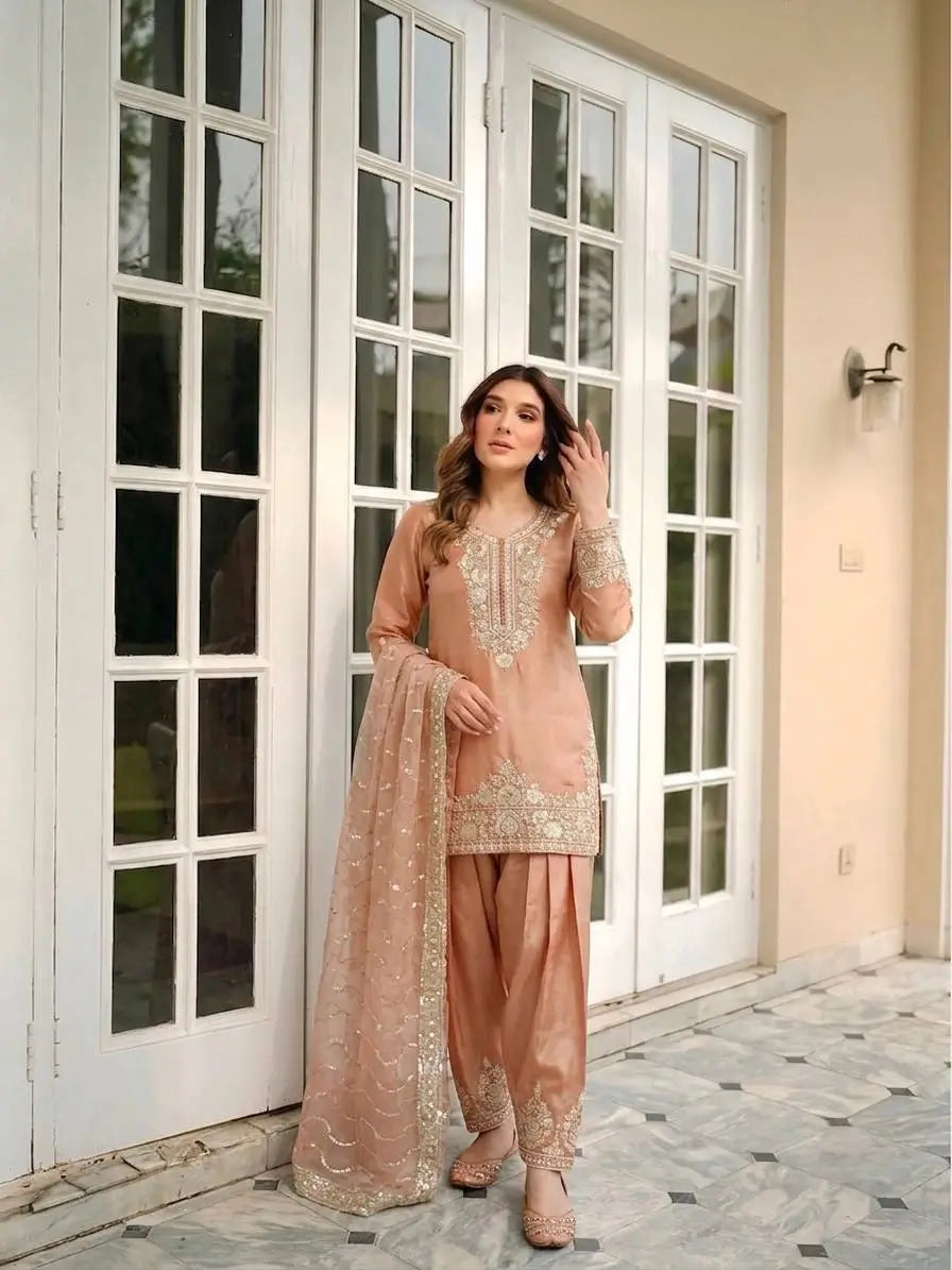 Moss Silk Kurta Farshi Palazzo Set