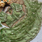 Moss Silk Leheriya Sequin Saree with Blouse