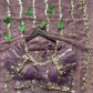 Moss Silk Leheriya Sequin Saree with Blouse