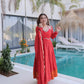 Mul Chanderi Anarkali Kurti Set with Dupatta for Festive and Wedding Wear
