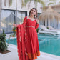 Mul Chanderi Anarkali Kurti Set with Dupatta for Festive and Wedding Wear