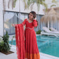 Mul Chanderi Anarkali Kurti Set with Dupatta for Festive and Wedding Wear