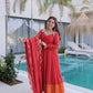 Mul Chanderi Anarkali Kurti Set with Dupatta for Festive and Wedding Wear