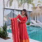 Mul Chanderi Anarkali Kurti Set with Dupatta for Festive and Wedding Wear