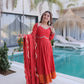 Mul Chanderi Anarkali Kurti Set with Dupatta for Festive and Wedding Wear