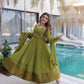 Mul Chanderi Anarkali Kurti Set with Dupatta for Festive and Wedding Wear