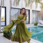 Mul Chanderi Anarkali Kurti Set with Dupatta for Festive and Wedding Wear