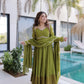 Mul Chanderi Anarkali Kurti Set with Dupatta for Festive and Wedding Wear