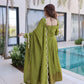 Mul Chanderi Anarkali Kurti Set with Dupatta for Festive and Wedding Wear