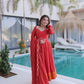 Mul Chanderi Anarkali Kurti Set with Dupatta for Festive and Wedding Wear