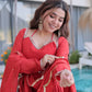 Mul Chanderi Anarkali Kurti Set with Dupatta for Festive and Wedding Wear