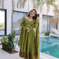 Mul Chanderi Anarkali Kurti Set with Dupatta for Festive and Wedding Wear