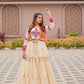 Multicolor Gamthi Work Cotton Lehenga Choli with Koti for Navratri and Festive Wear