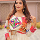 Multicolor Gamthi Work Cotton Lehenga Choli with Koti for Navratri and Festive Wear