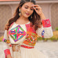 Multicolor Gamthi Work Cotton Lehenga Choli with Koti for Navratri and Festive Wear