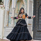 Multicolor Gamthi Work Cotton Lehenga Choli with Koti for Navratri and Festive Wear