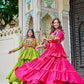 Multicolor Gamthi Work Cotton Lehenga Choli with Koti for Navratri and Festive Wear