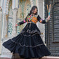 Multicolor Gamthi Work Cotton Lehenga Choli with Koti for Navratri and Festive Wear