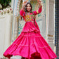 Multicolor Gamthi Work Cotton Lehenga Choli with Koti for Navratri and Festive Wear