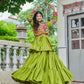 Multicolor Gamthi Work Cotton Lehenga Choli with Koti for Navratri and Festive Wear