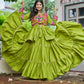 Multicolor Gamthi Work Cotton Lehenga Choli with Koti for Navratri and Festive Wear