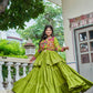 Multicolor Gamthi Work Cotton Lehenga Choli with Koti for Navratri and Festive Wear