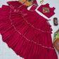Multicolor Gamthi Work Cotton Lehenga Choli with Koti for Navratri and Festive Wear