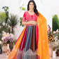 Multicolour Georgette Lehenga With Sequin Embroidery