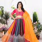 Multicolour Georgette Lehenga With Sequin Embroidery