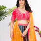 Multicolour Georgette Lehenga With Sequin Embroidery