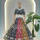 Multicolour Kali Lehenga With Heavy Zari Work