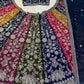 Multicolour Kali Lehenga With Heavy Zari Work