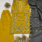 Mustard Bird Embroidered Kurti
