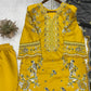 Mustard Bird Embroidered Kurti