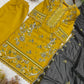 Mustard Bird Embroidered Kurti