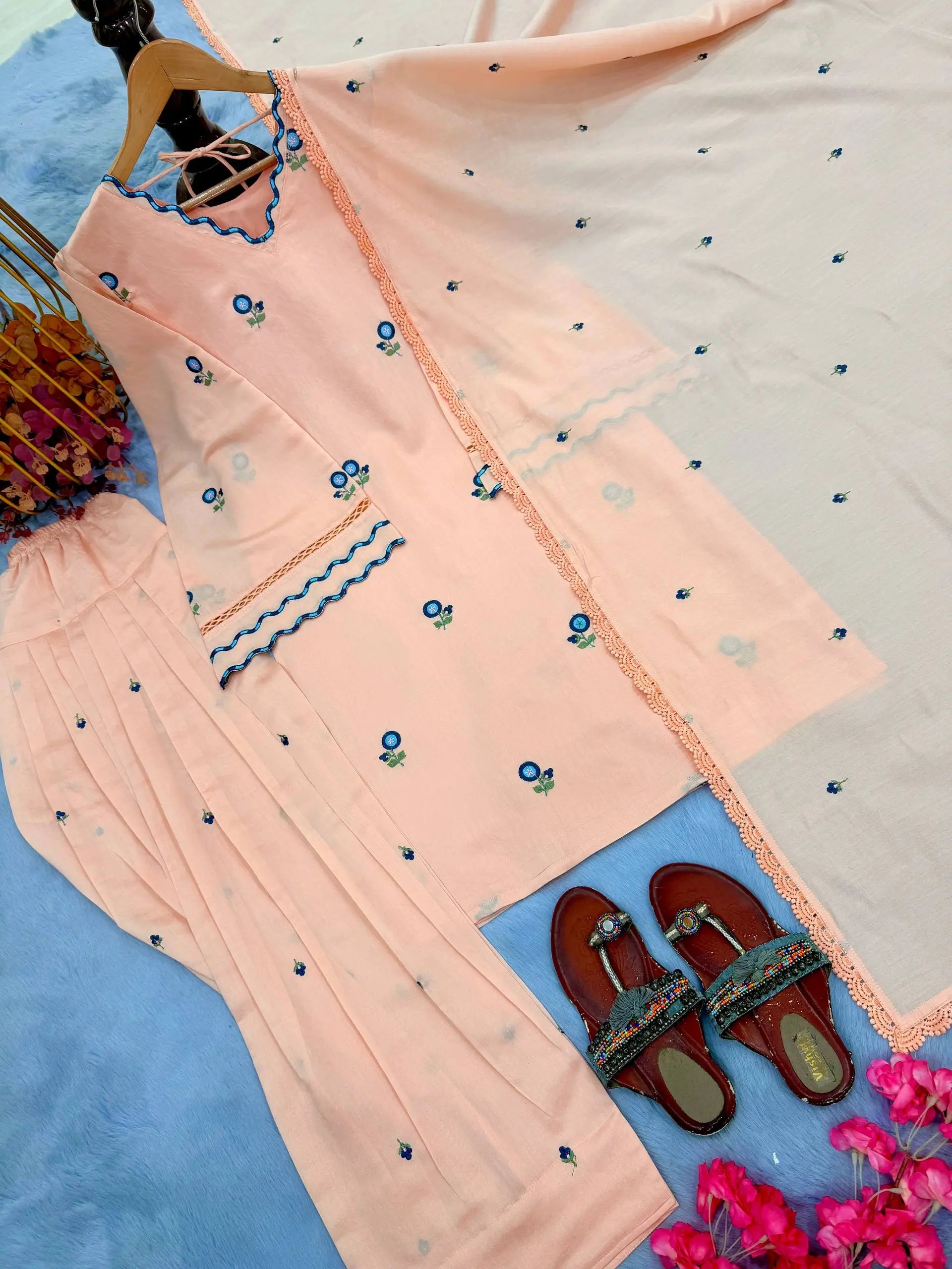 Mustard Chanderi Kurta Farshi Palazzo Set