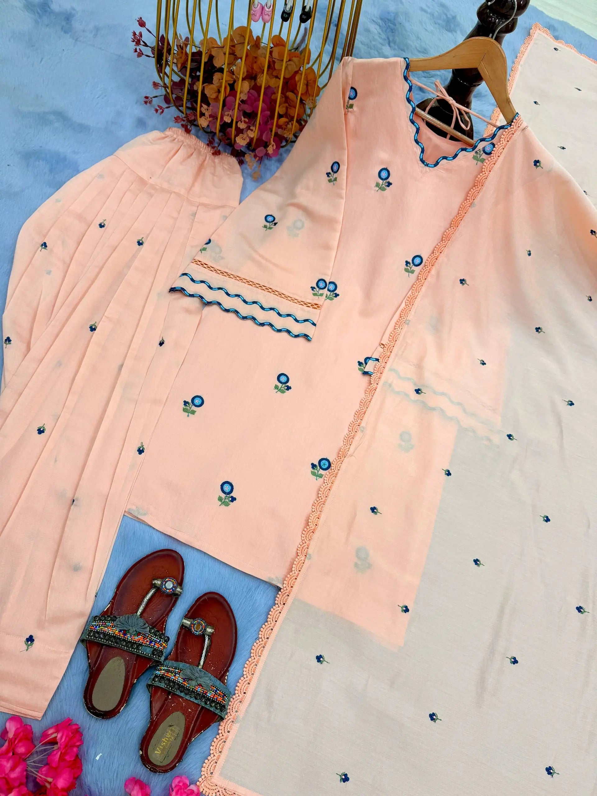 Mustard Chanderi Kurta Farshi Palazzo Set