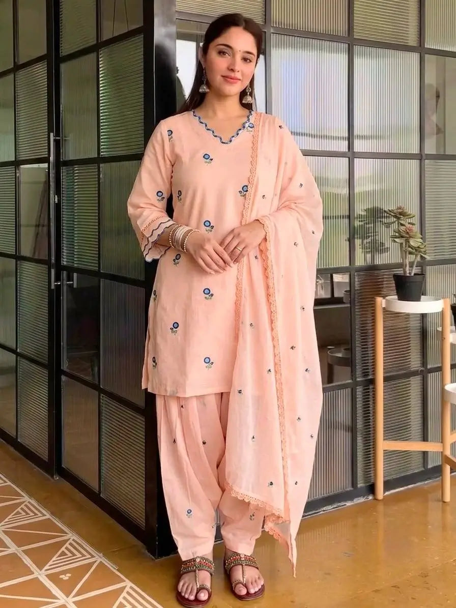 Mustard Chanderi Kurta Farshi Palazzo Set