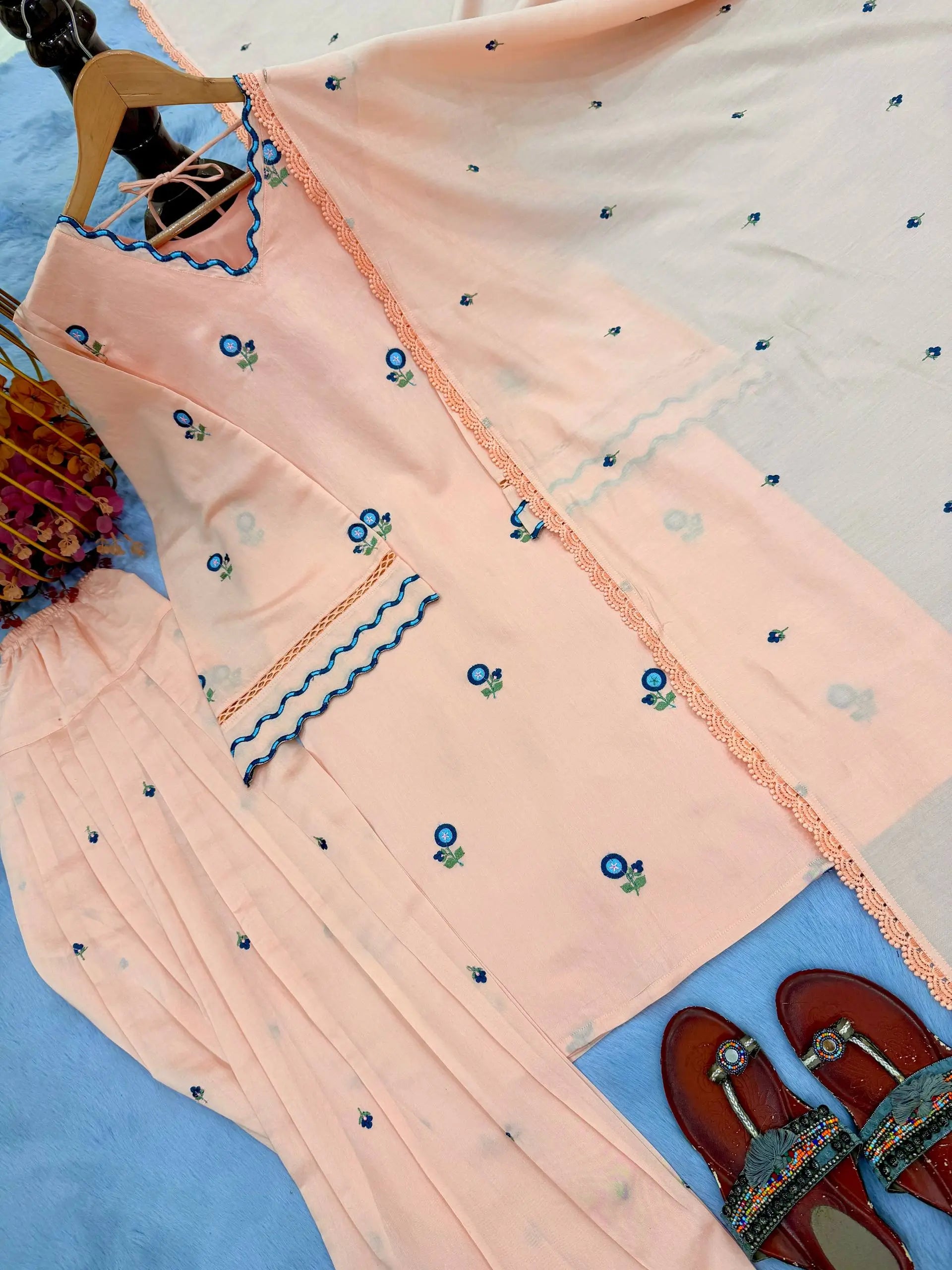 Mustard Chanderi Kurta Farshi Palazzo Set