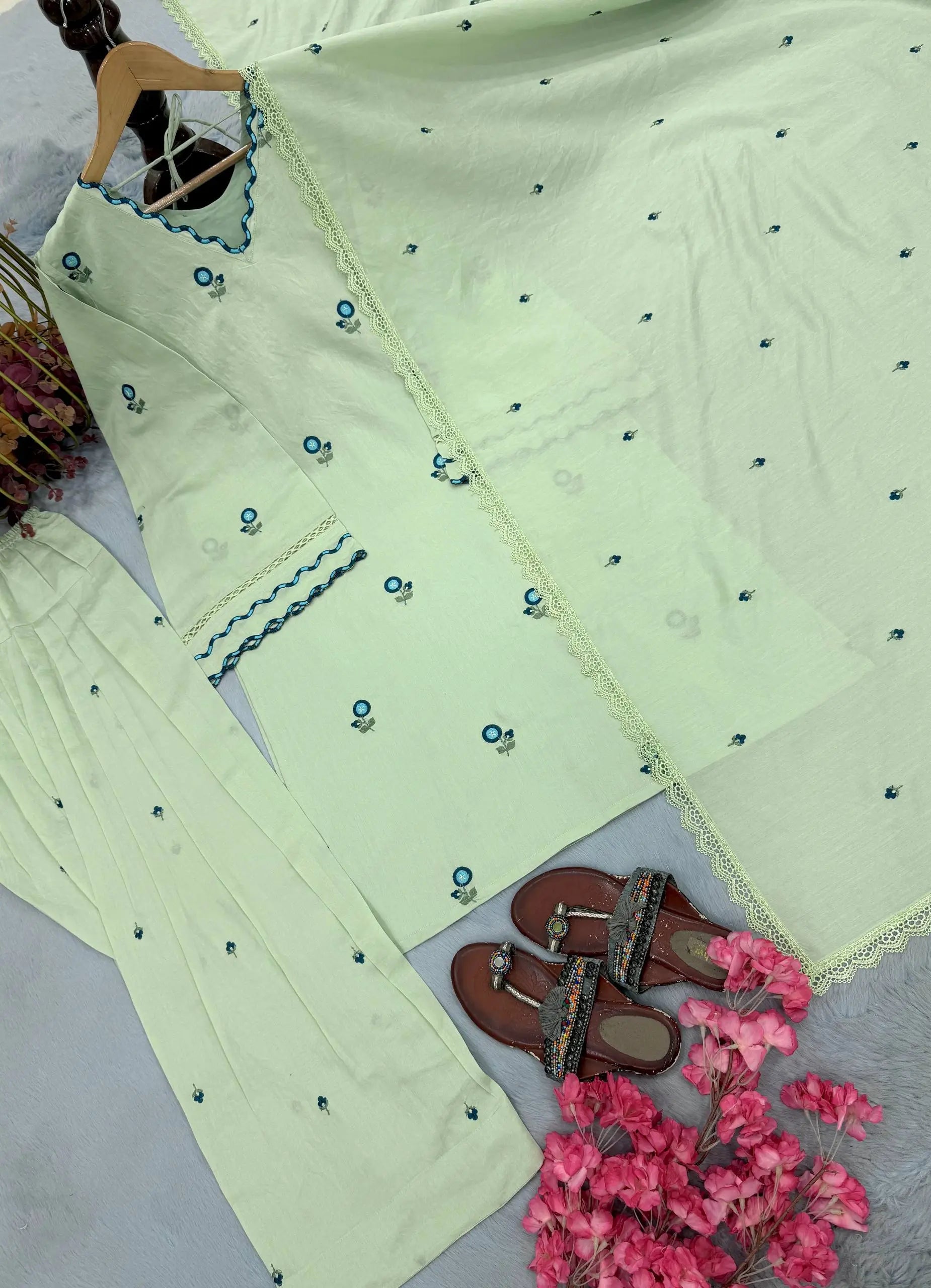 Mustard Chanderi Kurta Farshi Palazzo Set