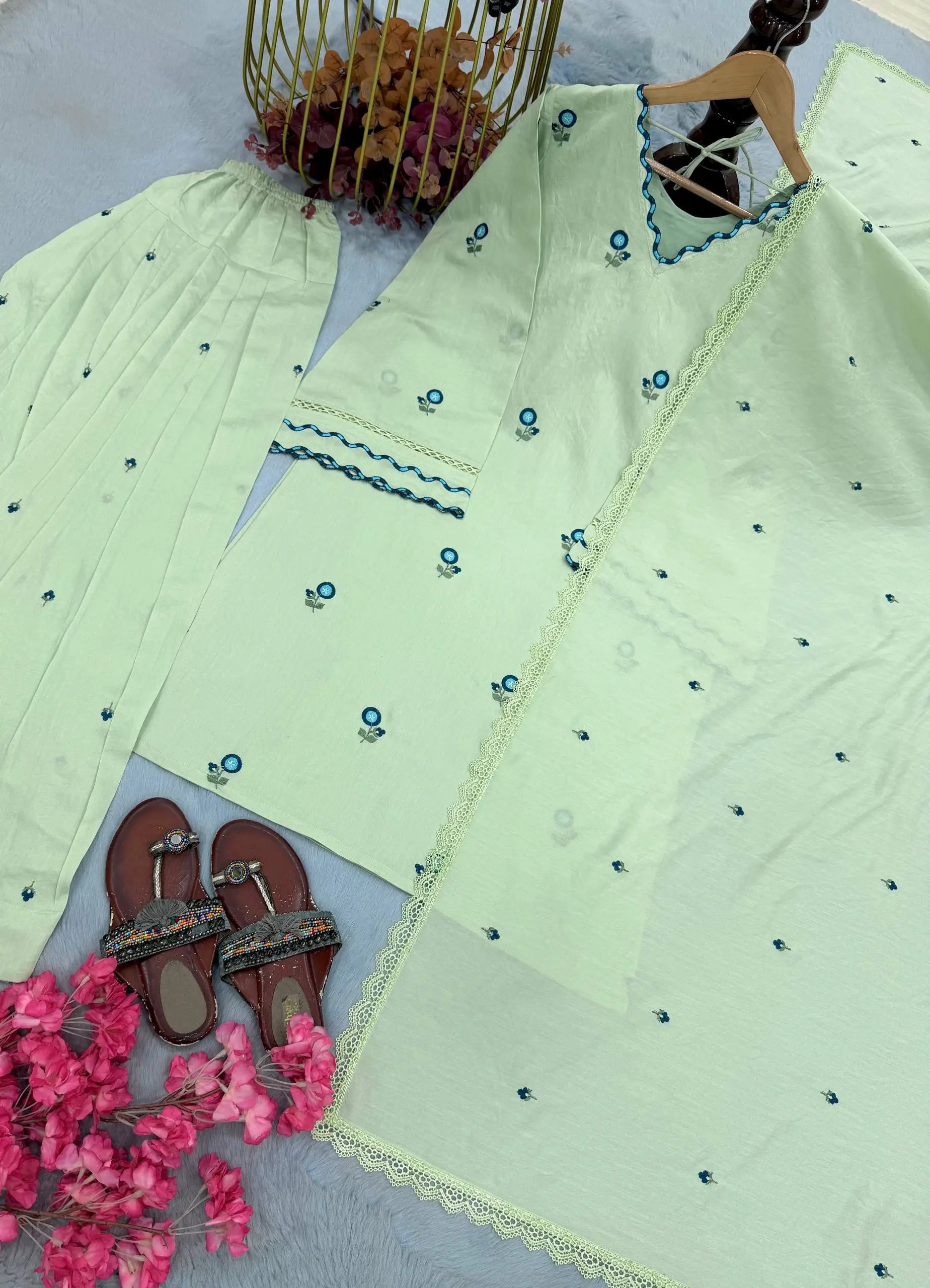 Mustard Chanderi Kurta Farshi Palazzo Set