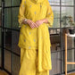 Mustard Chanderi Kurta Farshi Palazzo Set