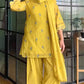 Mustard Chanderi Kurta Farshi Palazzo Set
