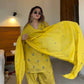 Mustard Chanderi Kurta Farshi Palazzo Set